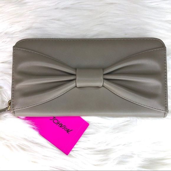 Betsey Johnson Handbags - Betsey Johnson Stone Bow Zip Around Wallet